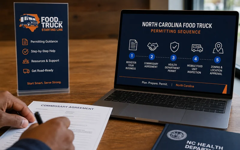 NC food truck permitting sequence flow