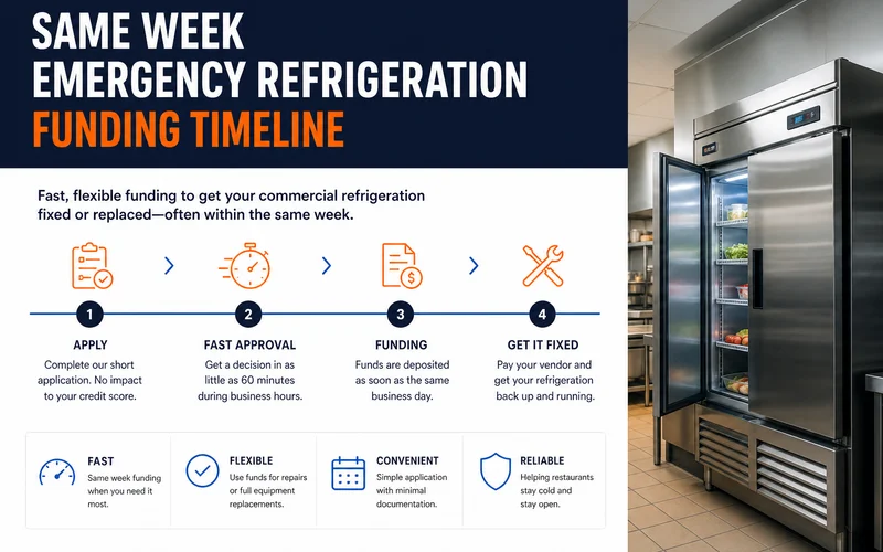 Same-week emergency refrigeration funding timeline