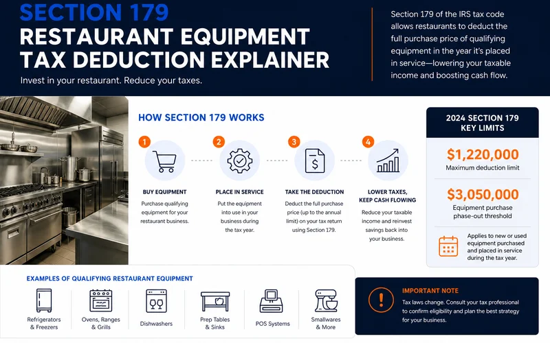 Section 179 tax deduction explainer for restaurant equipment