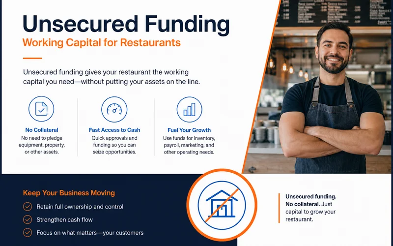 Unsecured funding explainer showing no collateral